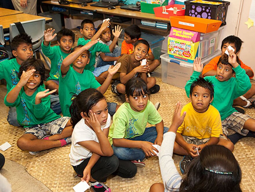 Students and parents at PTA event